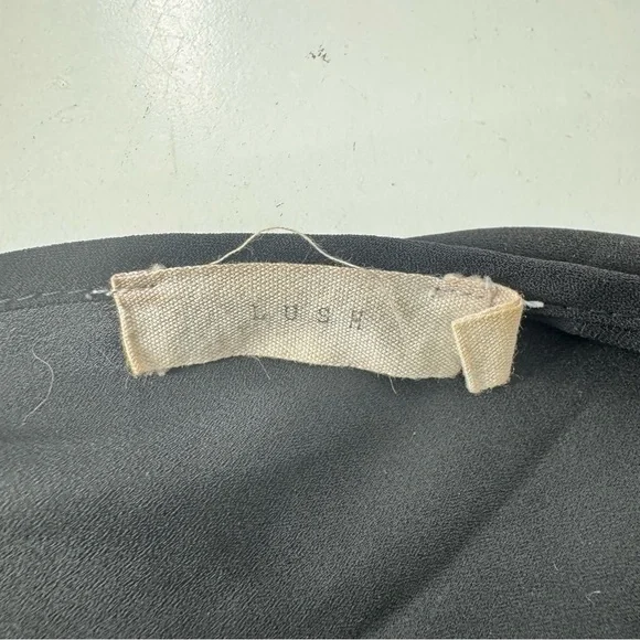 Black Lace Sleeveless Blouse Sheer Crochet Cutout Boho Goth Festival Clubwear M - Picture 7 of 11